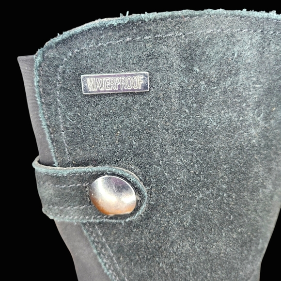 KHOMBU Pisa Waterproof Suede Wedge Boots Black- 7 - Picture 10 of 11